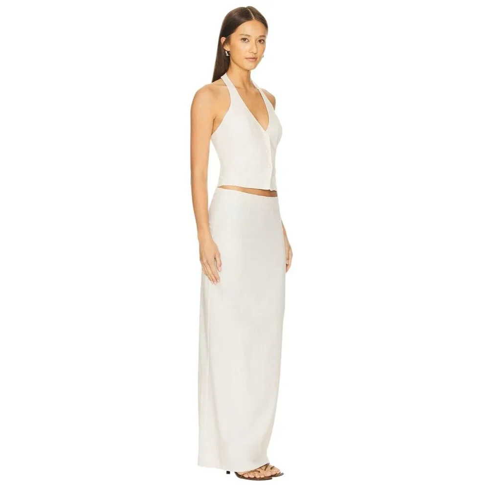 ALL THE WAYS Zephyra Skirt in Ivory Large New Womens Maxi Long
